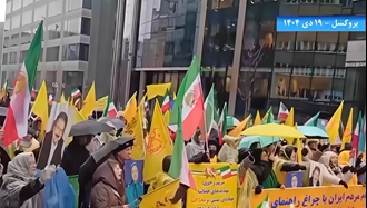 تظاهرات هموطنان در همراهی با قیام سراسری مردم ایران در بروکسل