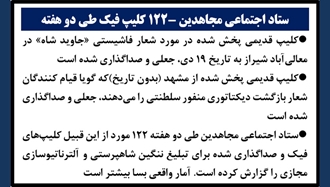 ستاد اجتماعی مجاهدین -۱۲۲کلیپ فیک طی ۲هفته