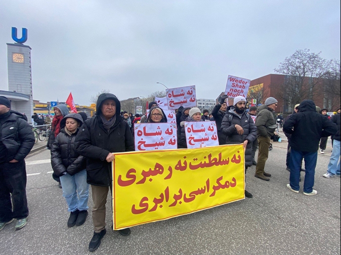 هامبورگ - تظاهرات جهانی در همبستگی با قیام سراسری مردم ایران - ۴بهمن ۱۴۰۴