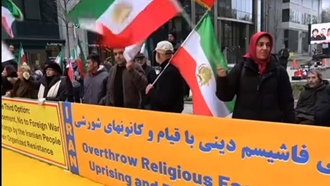 تظاهرات ایرانیان آزاده و هواداران مجاهدین و مقاومت ایران در استراسبورگ مقابل دفاتر اتحادیه اروپا