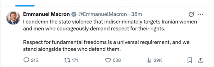 پیام ماکرون رئیسجمهور فرانسه پیام ماکرون رئیسجمهور فرانسه