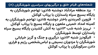 شعله‌های قیام خلق و درگیری‌های سراسری شورشگران (۸) 