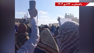 راهپیمایی مردم زاهدان پس از اتمام جمعه با شعار مرگ بر خامنه‌ای