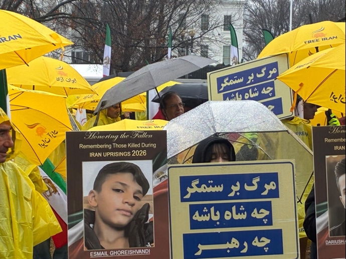 فریاد «مرگ بر ستمگر، چه شاه باشه چه رهبر» در برابر کاخ سفید؛ همبستگی با قیام سراسری فریاد «مرگ بر ستمگر، چه شاه باشه چه رهبر» در برابر کاخ سفید؛ همبستگی با قیام سراسری