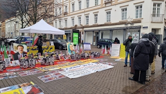 هایدلبرگ - آکسیون هواداران مجاهدین خلق در حمایت از قیام سراسری مردم ایران