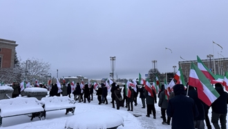 استکهلم - تظاهرات ایرانیان آزاده در سرمای شدید این شهر در حمایت از قیام سراسری مردم ایران 