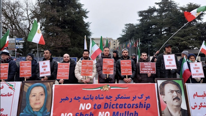 ژنو - آکسیون اعتراضی هواداران سازمان مجاهدین همزمان با اجلاس حقوق‌بشر سازمان ملل در این شهر - ۳بهمن