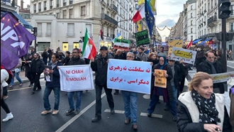 تظاهرات بزرگ ایرانیان به شعار نه شاه نه شیخ در میدان پانتئون پاریس