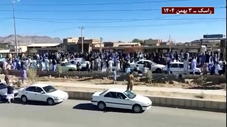 راسک - تجمع گسترده مردم راسک بعد از نماز جمعه با شعار مرگ بر بسیجی - ۳ بهمن ۱۴۰۴