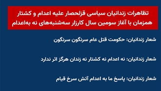 تظاهرات زندانیان سیاسی در زندان قزلحصار