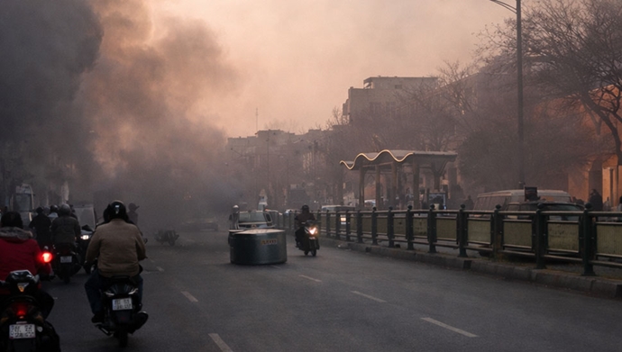 بستن خیابان گمرک تهران توسط شورشگران