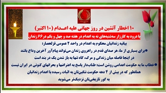۱۰اخطار آتشین در روز جهانی علیه اعدام