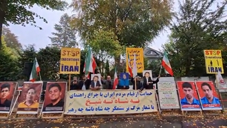 برلین - ۲۲۳مین روز تحصن مقابل سفارت رژیم آخوندی توسط هواداران سازمان مجاهدین 