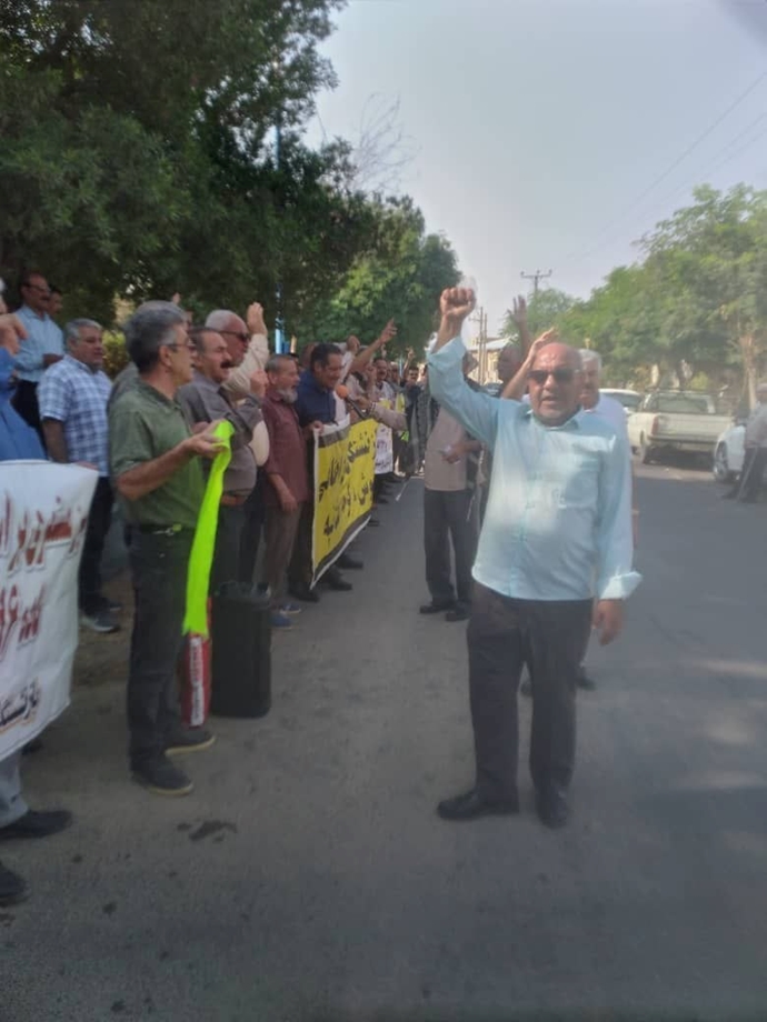 تجمع اعتراضی کارگران بازنشسته شوش و هفتتپه تجمع اعتراضی کارگران بازنشسته شوش و هفتتپه