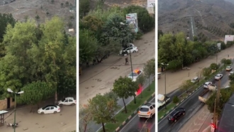 جاری شدن سیل در کرج