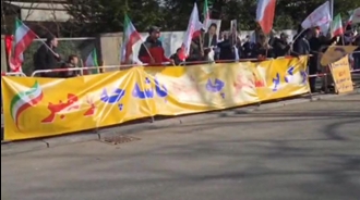 برلین - تظاهرات ایرانیان آزاده همزمان با اعلام دولت موقت توسط شورای ملی مقاومت ایران - ۹ اسفند