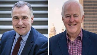 سناتور جان کورنین و مارک ویلیامز نماینده سابق پارلمان انگلستان