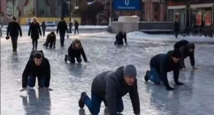 آماده‌سازی تظاهرات برلین روی یخ و سرما