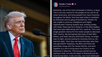 تروث سوشال ترامپ: خامنه‌ای، یکی از شرورترین افراد در تاریخ، کشته شده است