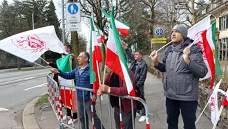 برن سوئیس - تظاهرات ایرانیان آزاده همزمان با اعلام دولت موقت توسط شورای ملی مقاومت ایران - ۹ اسفند