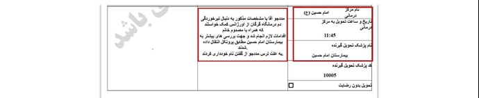 ۳- یک مرد مجروح «مجهول الهویه» 