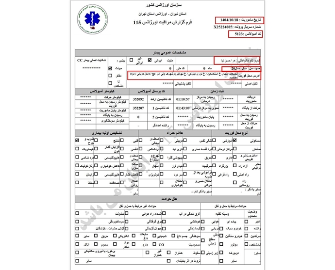 ۱- زهرا حسین‌نیا ۲۰ ساله، ضربه در ناحیه سر و کتف و دست چپ (۱۸ دی) 