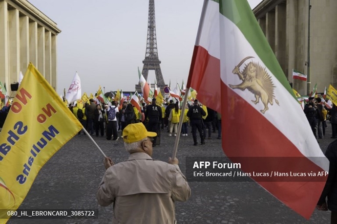 خبرگزاری فرانسه گزارش تصویری از تظاهرات ایرانیان آزاده در پاریس