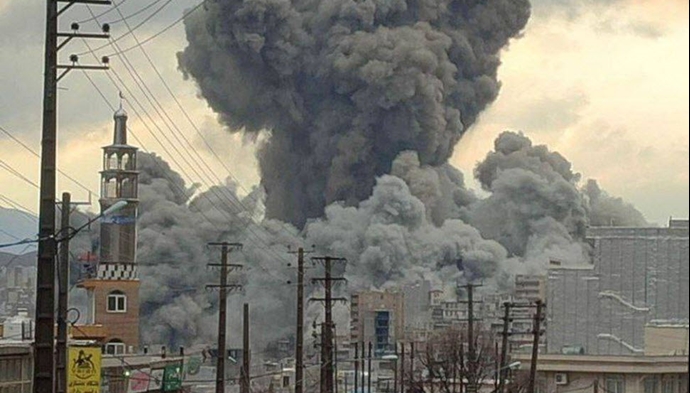 نمایی از انهدام مراکز نظامی امنیتی پاوه، امروز یکشنبه ۱۷ اسفند۱۴۰۴