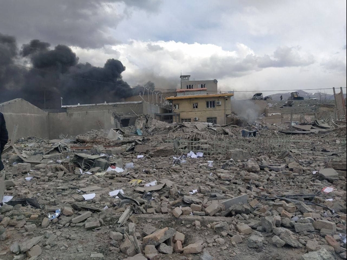 ستاد فرماندهی مرزبانی نزدیک سنندج با خاک یکسان شد