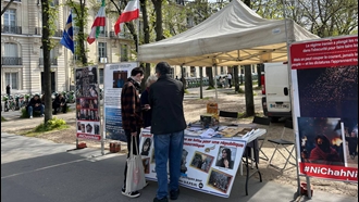 پاریس - میز کتاب و نمایشگاه عکس شهیدان قیام - ۴ اسفند ۱۴۰۵