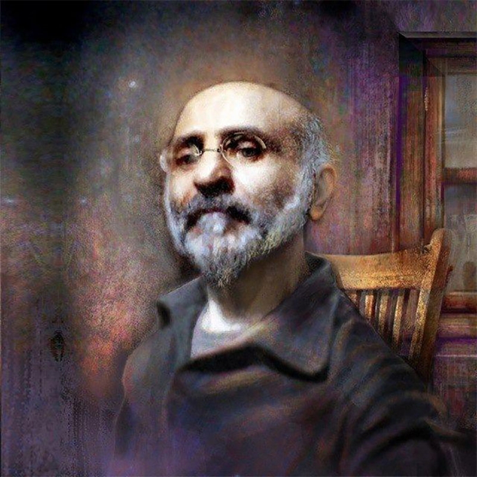 نقاشی محمد تقوی از خودش