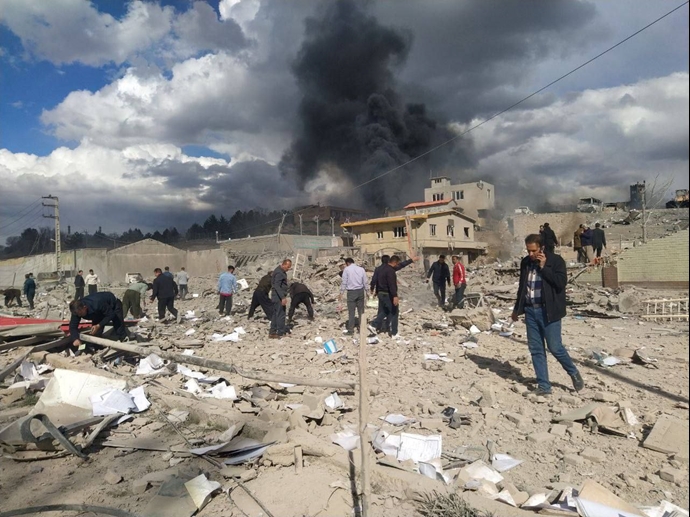 ستاد فرماندهی مرزبانی نزدیک سنندج با خاک یکسان شد