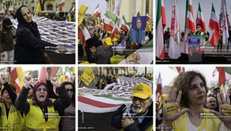 گزارش تصویری خبرگزاری فرانسه از تظاهرات ایرانیان آزاده در میدان تروکادرو پاریس