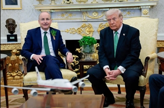 دونالد ترامپ و میشل مارتین نخست‌وزیر ایرلند