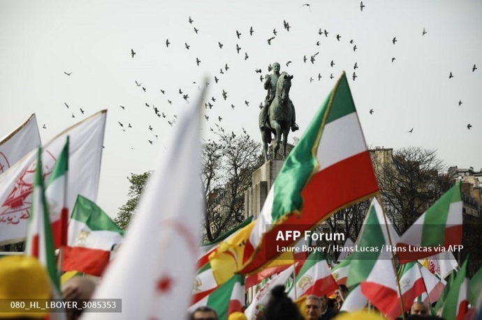 خبرگزاری فرانسه گزارش تصویری از تظاهرات ایرانیان آزاده در پاریس