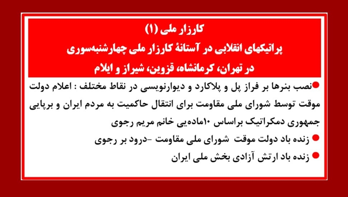  پراتیکهای انقلابی در آستانهٔ کارزار ملی چهارشنبه‌سوری