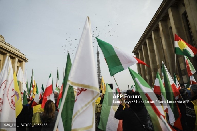 خبرگزاری فرانسه گزارش تصویری از تظاهرات ایرانیان آزاده در پاریس
