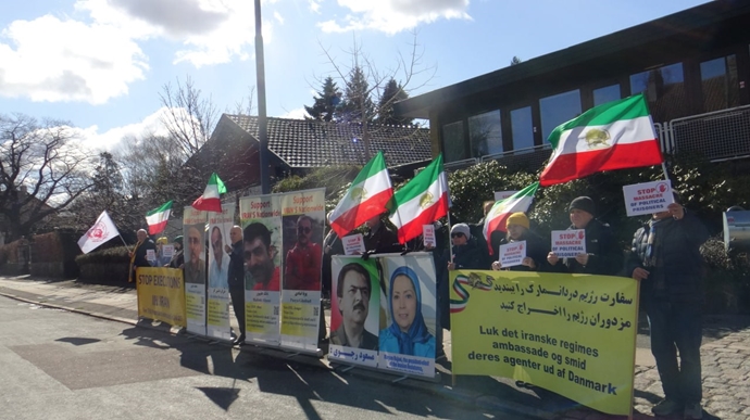 کپنهاگ - آکسیون ایرانیان آزاده در اعتراض به اعدام زندانیان مجاهد توسط آخوندها - ۱۱فررودین