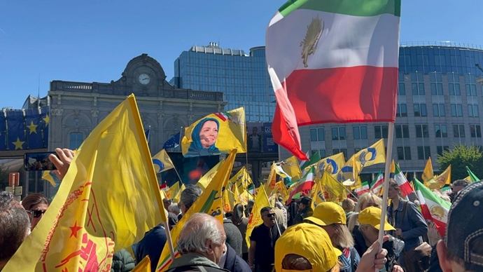 بروکسل - تظاهرات بزرگ ایرانیان آزاده در حمایت از جمهوری دموکراتیک در ایران ـ ۲ اردیبهشت ۱۴۰۵