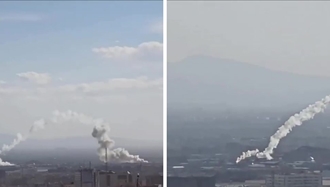 سقوط یک موشک رژیم ایران پس از شلیک در غرب تهران