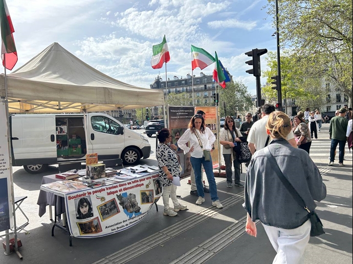 پاریس-میز کتاب هواداران مجاهدین خلق و نمایشگاه عکس شهیدان سربدار و شورشگران-۲۰ فرروردین ۱۴۰۵