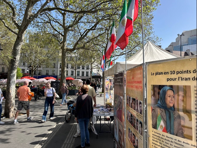 پاریس-میز کتاب هواداران مجاهدین خلق و نمایشگاه عکس شهیدان سربدار و شورشگران-۲۰ فرروردین ۱۴۰۵