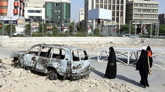 تصویری از بمباران یکی از شهرهای ایران توسط آمریکا و اسراییل