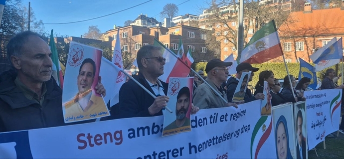 اسلو - آکسیون ایرانیان آزاده در برابر لانه جاسوسی آخوندها 