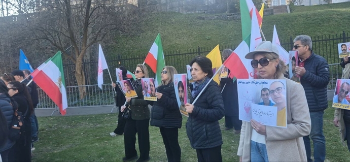 اسلو - آکسیون ایرانیان آزاده در برابر لانه جاسوسی آخوندها 