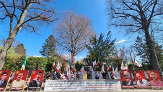 برلین - آکسیون ایرانیان آزاده در حمایت از اعلام دولت موقت توسط شورای ملی مقاومت ایران در برابر لانه جاسوسی آخوندها 