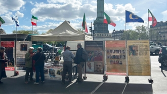 پاریس - میز کتاب هواداران مجاهدین خلق و نمایشگاه عکس مجاهدان و شورشگران سربدار 