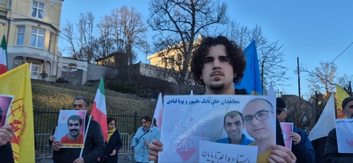 اسلو - آکسیون ایرانیان آزاده مقابل سفارت رژیم آخوندی در محکومیت اعدام مجاهدین خلق - ۱۱فروردین ۱۴۰۵