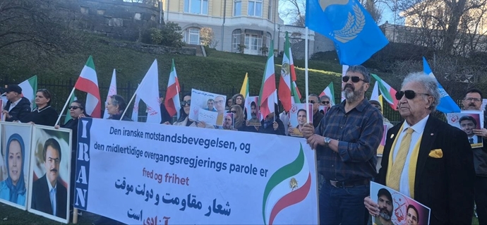 اسلو - آکسیون ایرانیان آزاده در برابر لانه جاسوسی آخوندها 