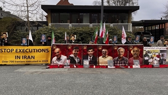 کپنهاگ - آکسیون ایرانیان آزاده در حمایت از قیام سراسری مردم ایران در برابر لانه جاسوسی آخوندها